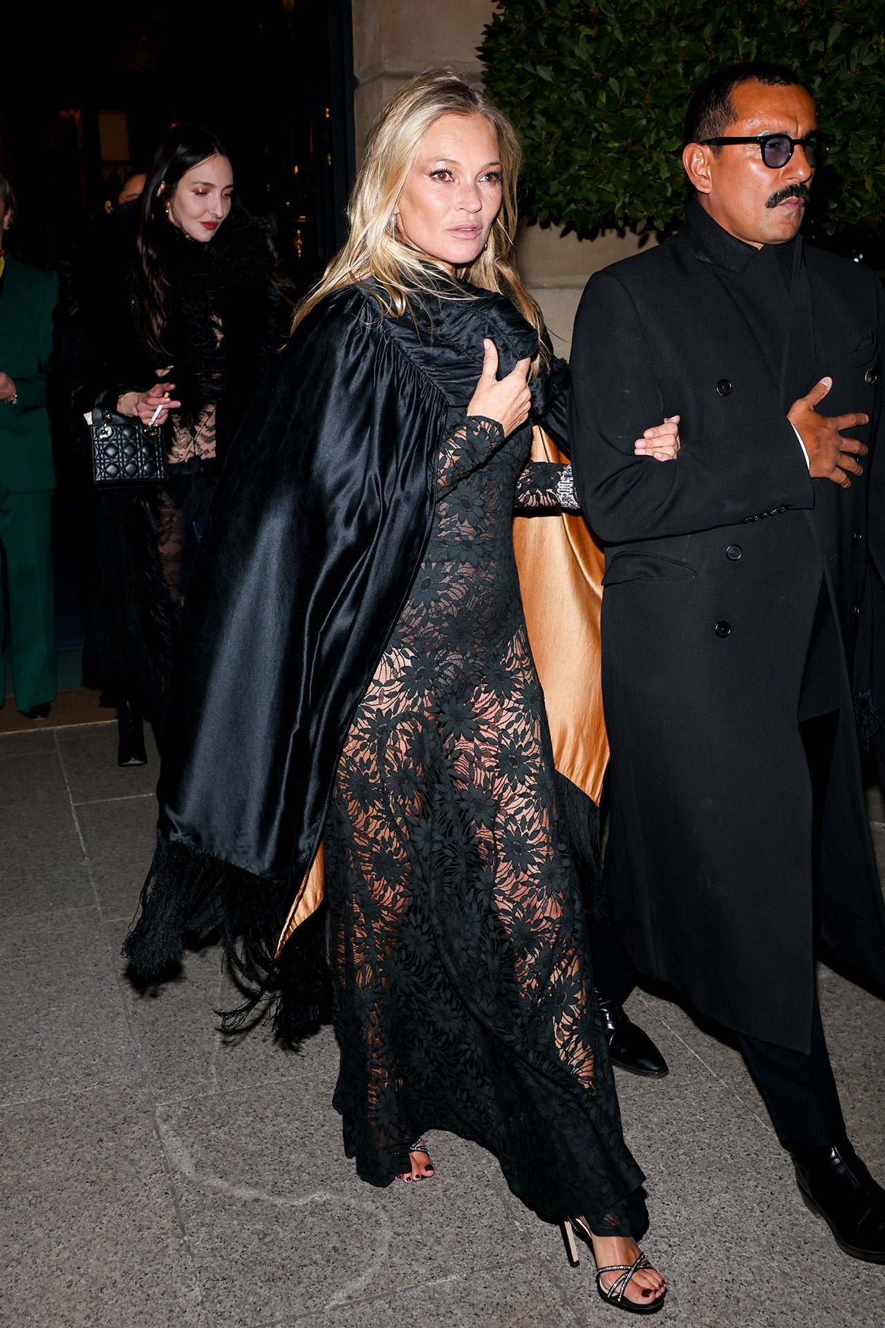 Of Course Kate Moss Wore a Sheer Lace Costume to Her fiftieth Birthday Occasion