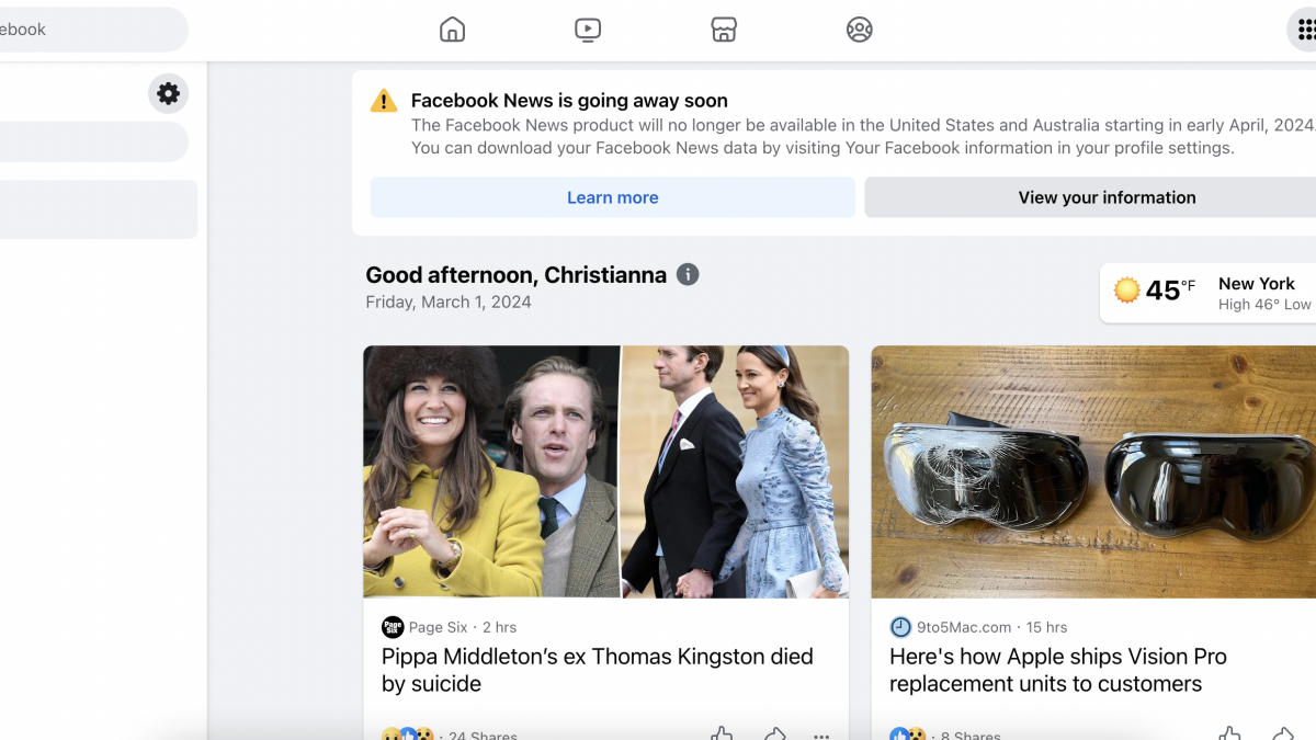 Disclose goodbye to the Facebook News tab