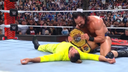 Jey Uso vs. Drew McIntyre turns to chaos, Rhodes and Rollins high-tail Bloodline from the ring