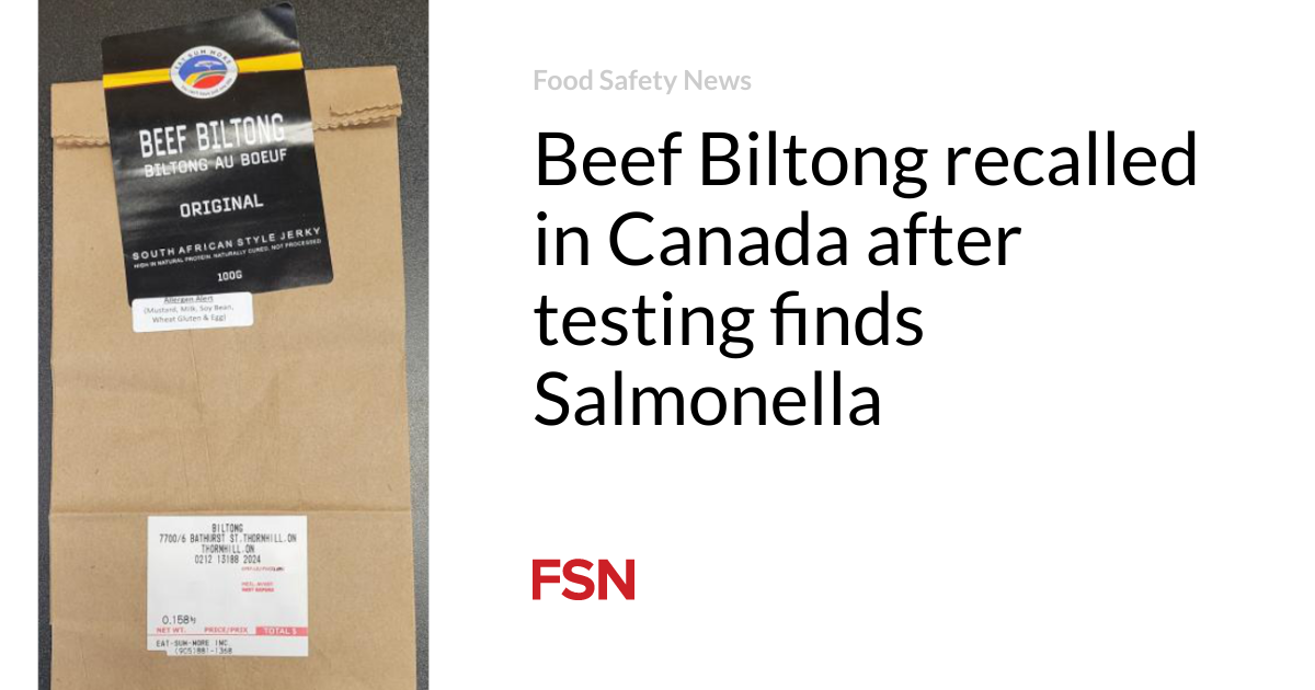 Pork Biltong recalled in Canada after checking out finds Salmonella