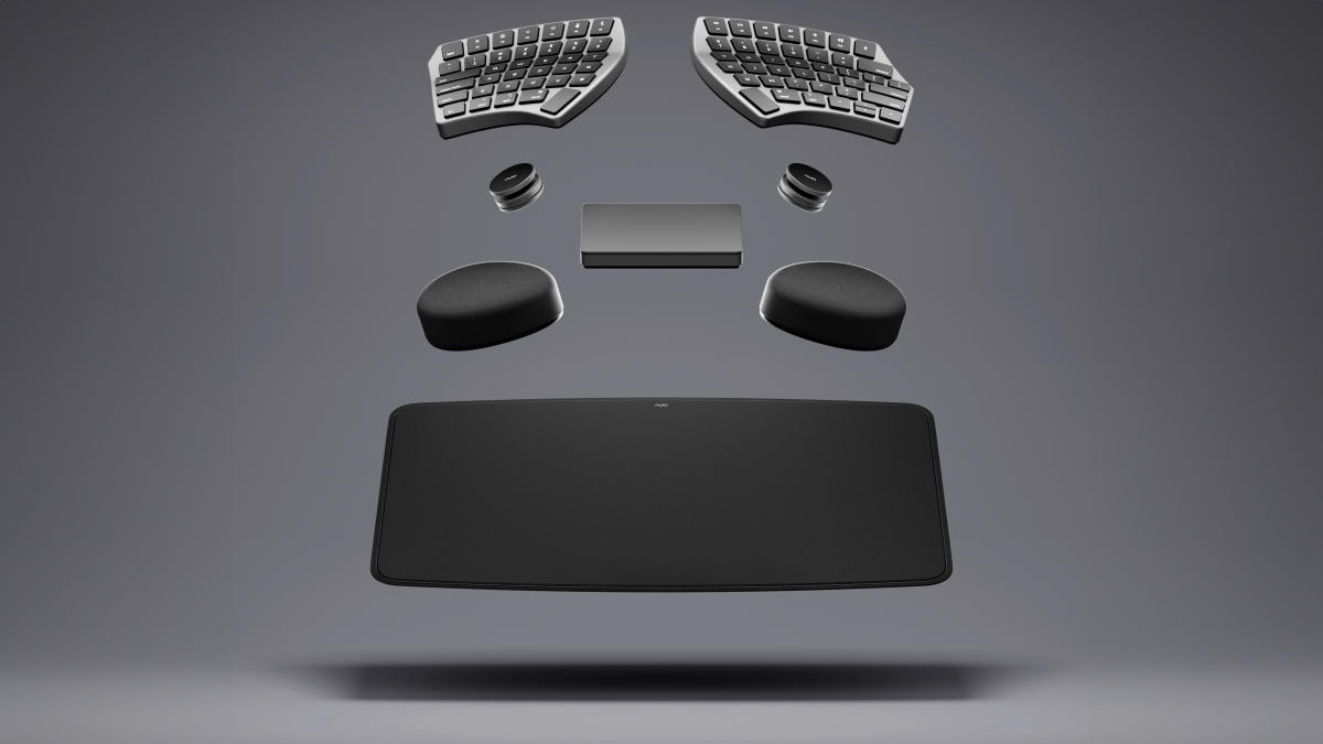 The Nuio Plug with the movement is a customizable split ergonomic keyboard with magnetic peripherals