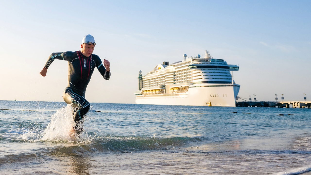 WILD contemporary triathlon bustle has a cruise ship, giraffes, hyenas and cheetahs – for precise