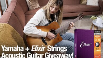 Enter to Win a Yamaha TAG3 C TransAcoustic Guitar and 12 Sets of Elixir® Strings